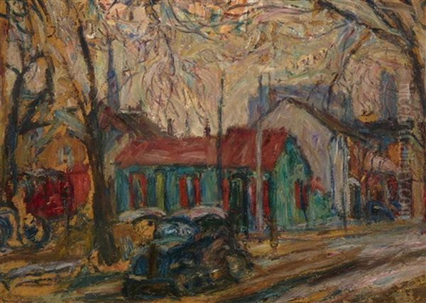 Quiet Street Oil Painting by Abraham Manievich