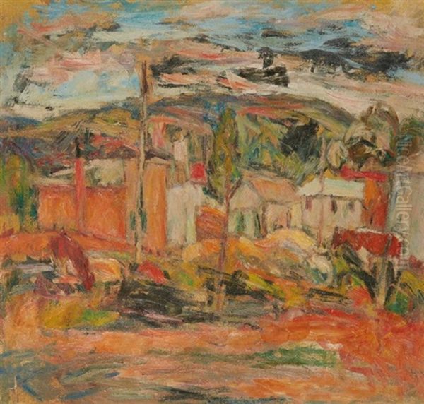 Paysage Aux Maisons Oil Painting by Abraham Manievich