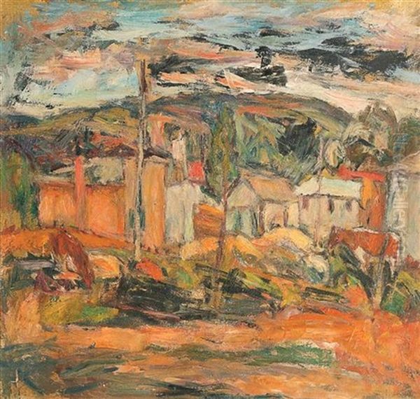 Landscape With Houses Oil Painting by Abraham Manievich