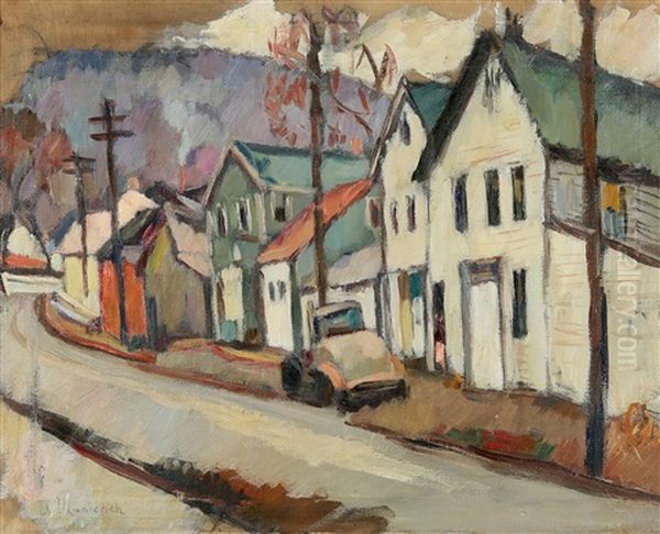 Late Summer Townscape Oil Painting by Abraham Manievich