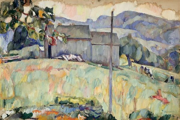 Summer Landscape, Circa 1925 Oil Painting by Abraham Manievich