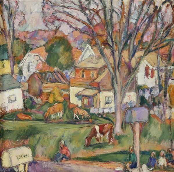 The Town Pasture Oil Painting by Abraham Manievich