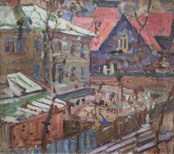 Town Landscape Oil Painting by Abraham Manievich