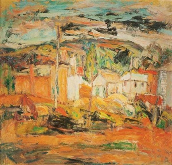 Landscape With Houses Oil Painting by Abraham Manievich