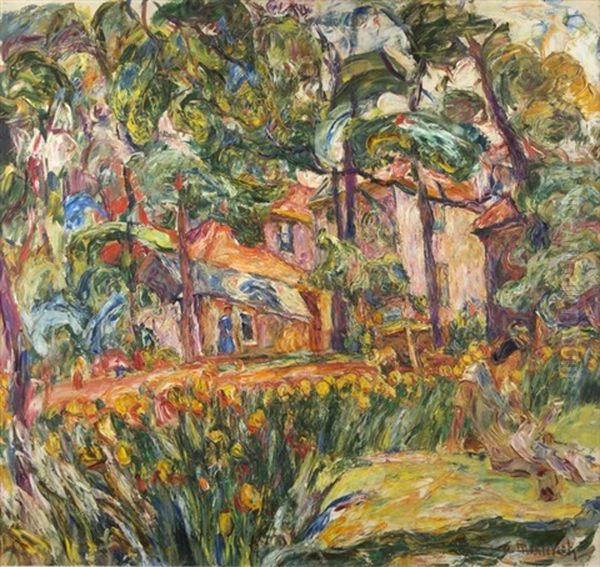 Summer In The Garden Oil Painting by Abraham Manievich