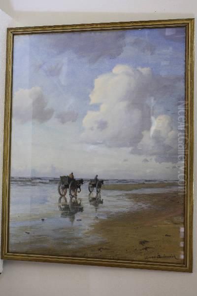 Schelpenvissers Op Het Strand Oil Painting by Ludolph Berkemeier