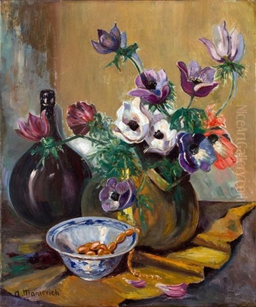 Still-life With Flowers Oil Painting by Abraham Manievich