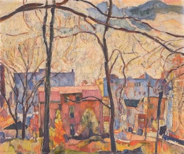 A Fall Day Oil Painting by Abraham Manievich