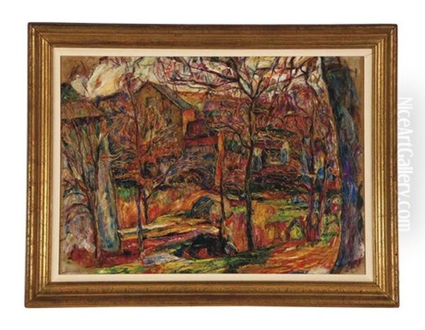 Landscape (recto); Untitled (verso) Oil Painting by Abraham Manievich