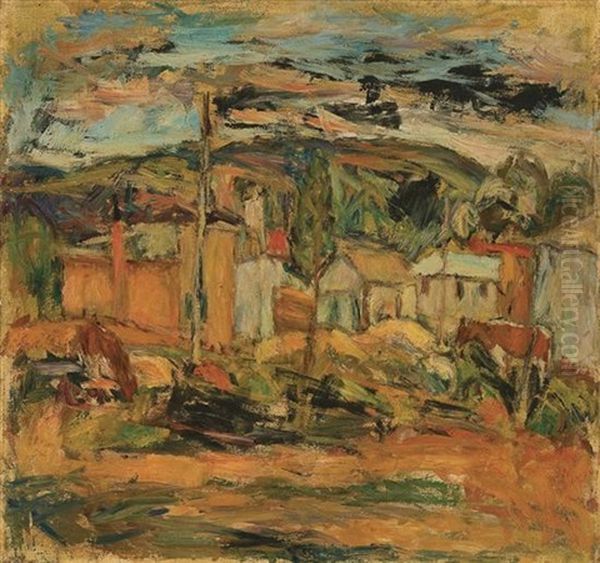 Landscape With Houses Oil Painting by Abraham Manievich