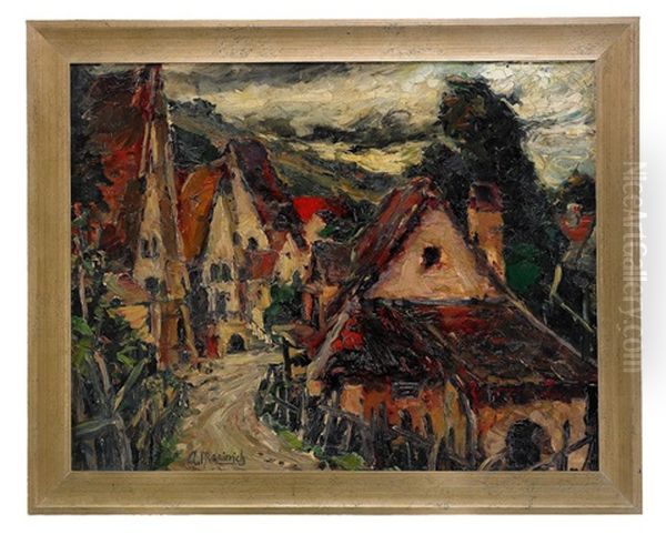 French Village Oil Painting by Abraham Manievich