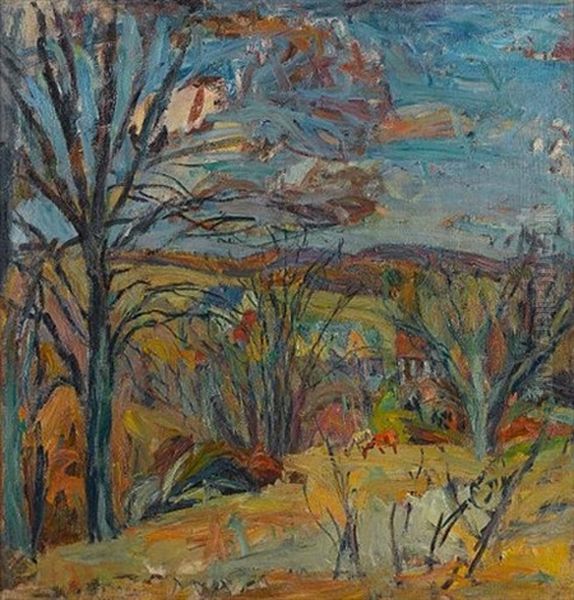 Rural Landscape Oil Painting by Abraham Manievich