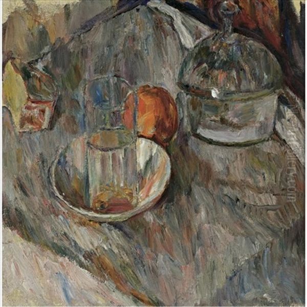 Still-life With Glass Oil Painting by Abraham Manievich