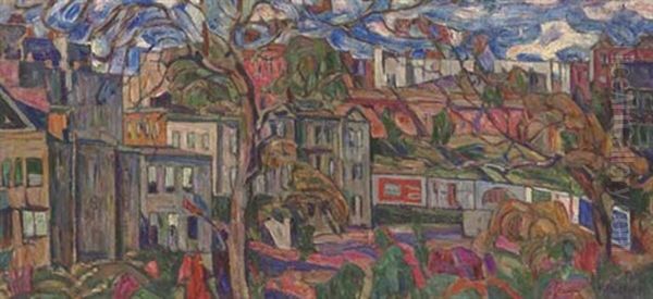 Boston Road, Brooklyn (dbl-sided) Oil Painting by Abraham Manievich