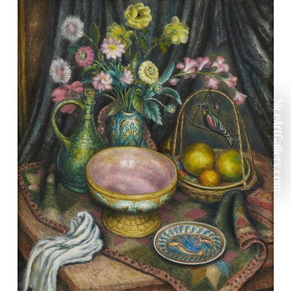 Still Life With Flowers Oil Painting by Edward Middleton Manigault