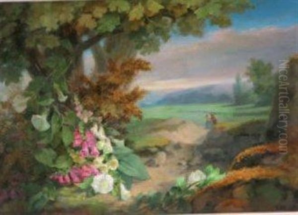 Paysage Anime Oil Painting by Augustin Maniquet Barjou