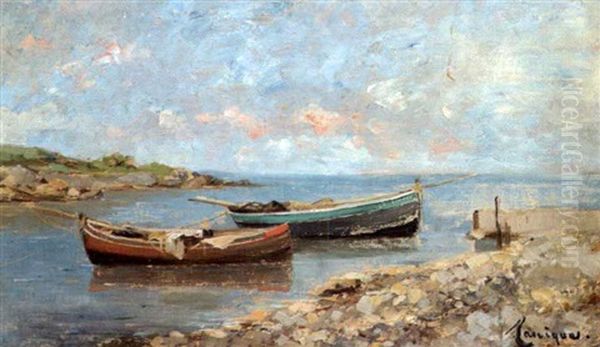 Barques De Peche Dans Une Crique Oil Painting by Marius Maniquet