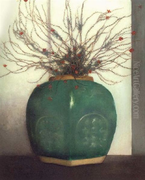 Gemberpot Met Dopheide Oil Painting by Jan Mankes