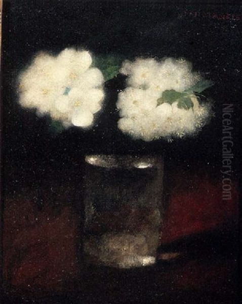 Glas Met Appelbloesem Oil Painting by Jan Mankes