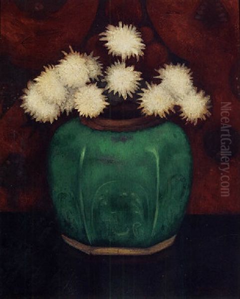 Eenarig Wollegras In Een Gemberpot Oil Painting by Jan Mankes