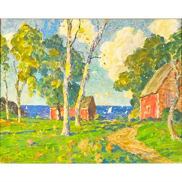 The Red Barns Oil Painting by Thomas R. Manley