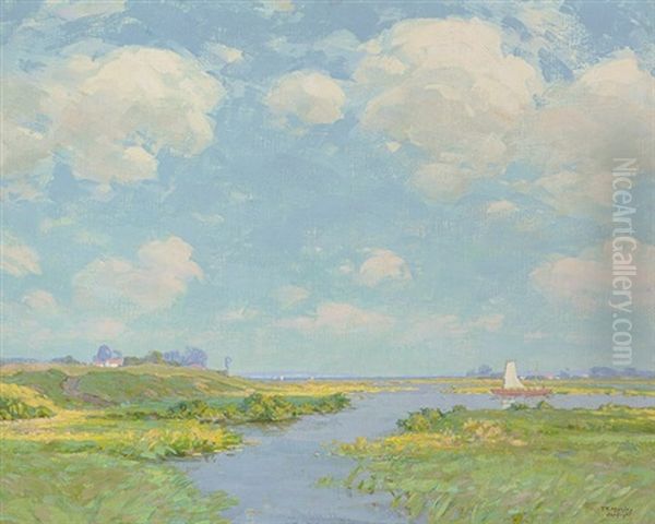 Salt Meadows Oil Painting by Thomas R. Manley