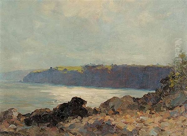 Untitled - Coastal Landscape Oil Painting by Charles Macdonald Manly