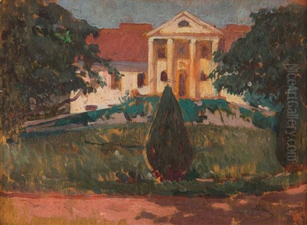 Manor House In Budziszyn Oil Painting by Aleksander Mann