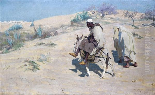 Desert Travellers Oil Painting by Alexander Mann