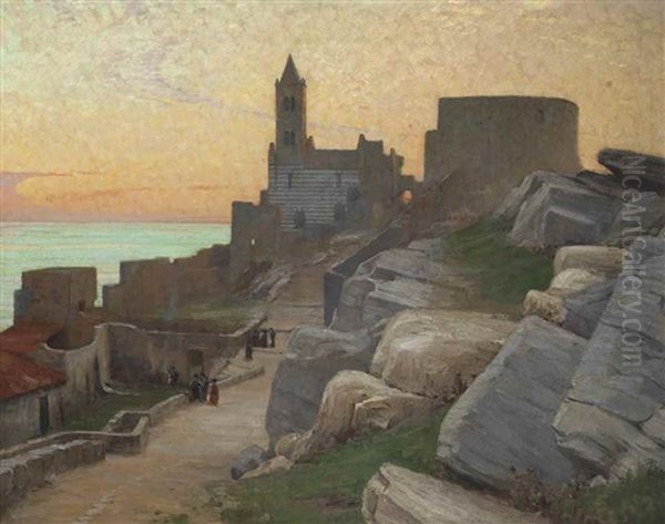 San Pietro, Portovenere, Tuscany Oil Painting by Alexander Mann