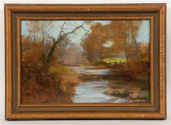 Early Autumn On The River Oil Painting by Alexander Mann