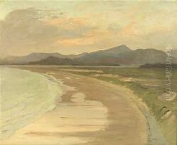 View Of The Sands At Harlech Oil Painting by Alexander Mann