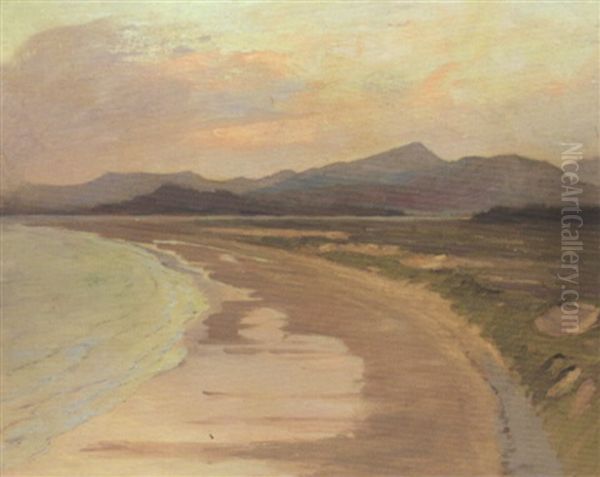 View Of The Sands At Harlech Oil Painting by Alexander Mann