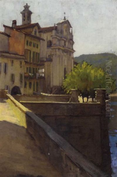 The Church, Isola Bella Maggiore Oil Painting by Alexander Mann