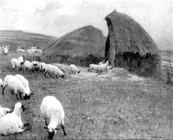 Sheepfold Oil Painting by Alexander Mann