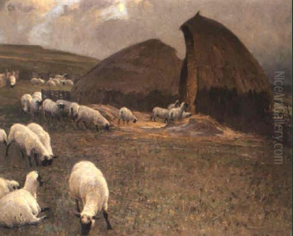 Sheepfold Oil Painting by Alexander Mann