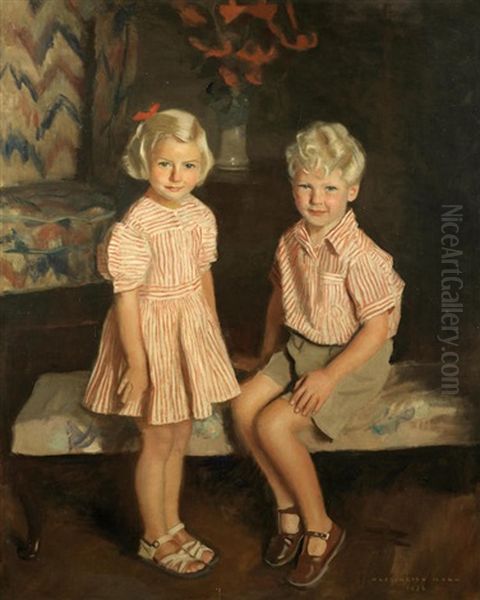 Brother And Sister Oil Painting by Harrington Mann