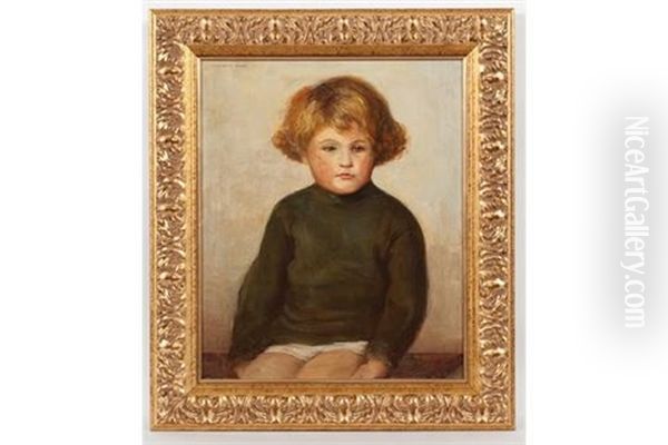 Portrait Of A Young Girl In Green Oil Painting by Harrington Mann