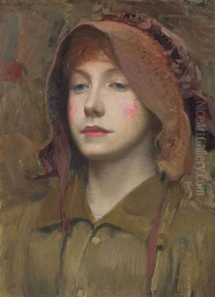 Portrait Of A Girl Oil Painting by Harrington Mann