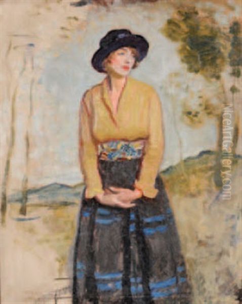 Portrait Of A Lady Oil Painting by Harrington Mann