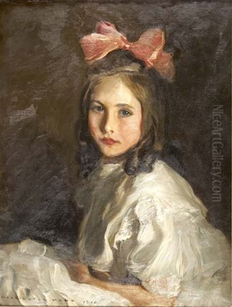 Untitled (portrait Of A Young Girl) Oil Painting by Harrington Mann