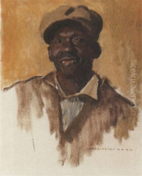 Man In A Brown Cap Oil Painting by Harrington Mann