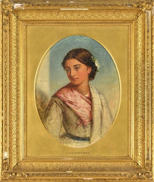 Giulia Veronese; Annetta (2 Works) Oil Painting by Joshua Hargrave Sams Mann