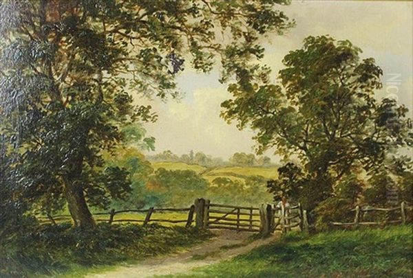 English Landscape - Park In Birmingham Oil Painting by Parker Mann