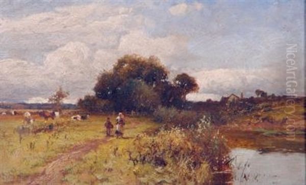 Landscape With Figures (set Of 3) Oil Painting by William Manners