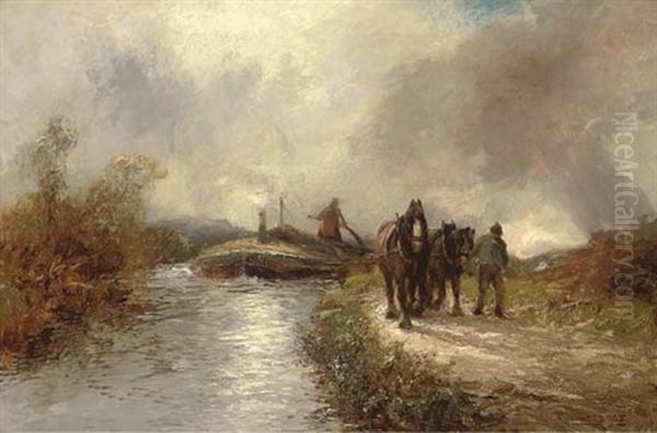 On The Tow Path Oil Painting by William Manners