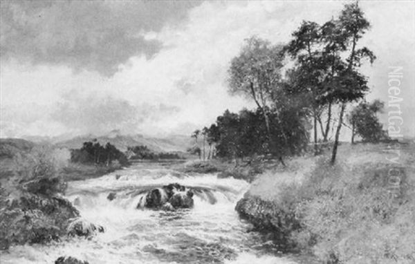 A Burn In The Scottish Highlands Oil Painting by William Manners