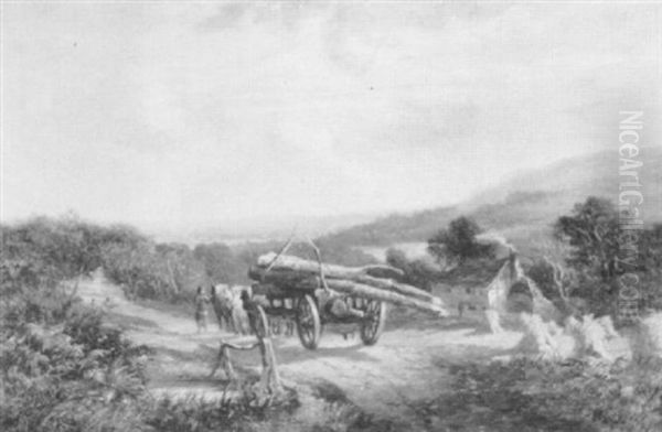 Timber Hauling Oil Painting by William Manners