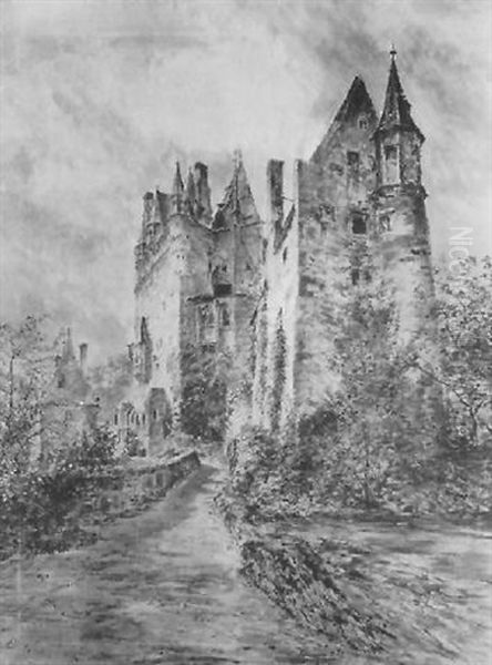 Burg Eltz Oil Painting by Bernhard K. J. Mannfeld