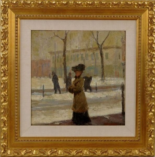 Park Scene Oil Painting by Jean Mannheim